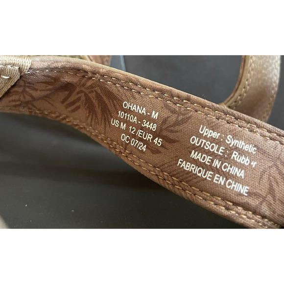 OLUKAI Ohana Men's Size 12/EU 45 Brown Slip-On Water Resistant Flip Flop Sandals - Picture 4 of 7